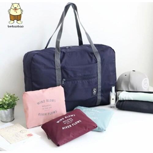 Beibaobao 2021 Large Capacity Bag Luggage Women WaterProof Handbags New Nylon Foldable Travel Bags Unisex Travel Bags