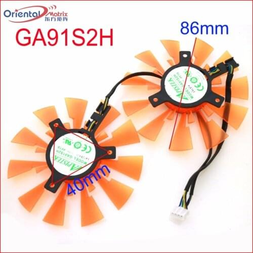 Free Shipping 2pcs/lot GA91S2H 87mm 12V 4Wire 4Pin For ZOTAC GTX970-4GD5 GTX750TI 760i Graphics Card Cooling Fan