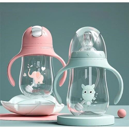 Infant Bottles Drinking Cup Feeding Bottle Wide-Caliber Multifunctional Drinking Milk Drinking Water Dual-use Bottle BPA Free