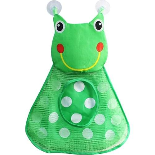 Baby Bath Toys Storage Mesh Bag Little Frog Suction Cups Toy Organizer AN88