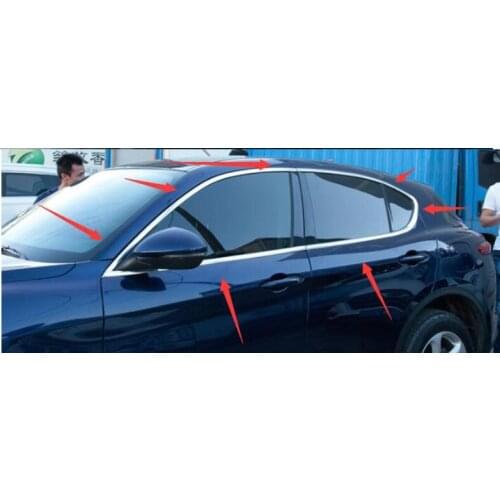 For Alfa Romeo Stelvio 2017 aluminum alloy window trim sequins