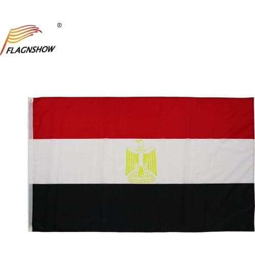 Flagnshow 3X5 FT Egyptian Flag EG Kingdom of Egypt National Banner Flags for Home Decoration