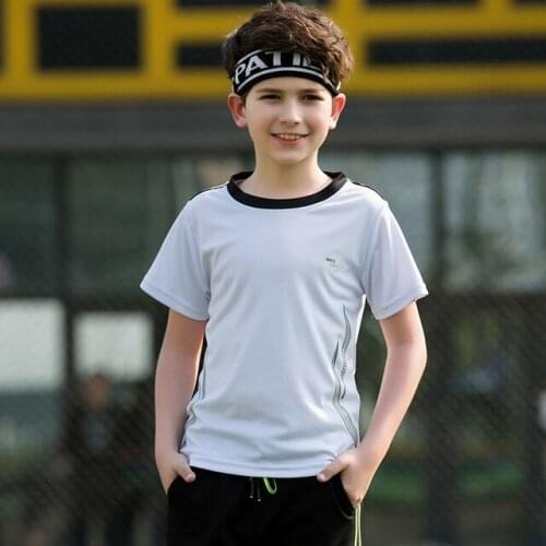 Boys Girls Fitness Quick Dry Football Tshirt Kids Breathable Basketball Running Shirt Children Sports Training Jogging Clothing