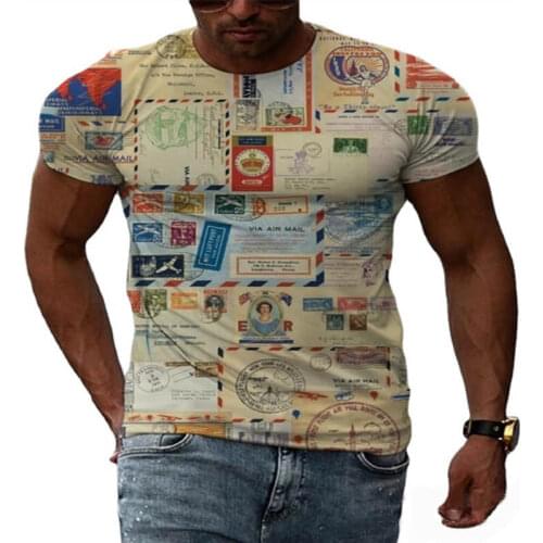 Fashion Poster Graphic Print T-shirt Summer New Art Graffiti 3d Short-sleeved Tops Mens Oversized Casual Tshirts