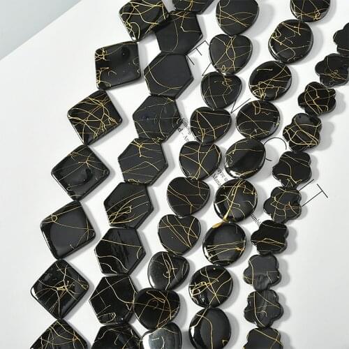 Geometry fashion round/heart/square shape 30pcs/lot Straight hole beads diy jewelry earring/garment/bracelet accessory