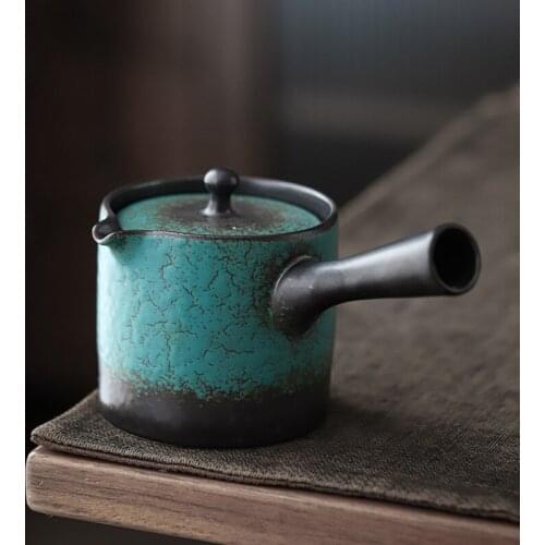 Ceramic kyusu teapot green traditional chinese tea pot 200ml