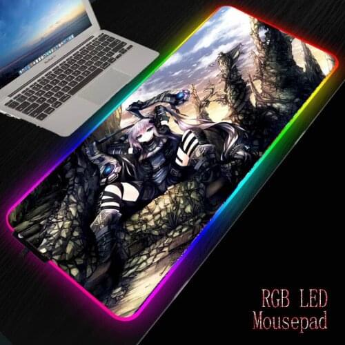 MRGBEST Anime Girl RGB Gaming Large Mouse Pad Gamer LED Computer Mousepad with Backlight Carpet For keyboard Desk 90X40/30X60CM