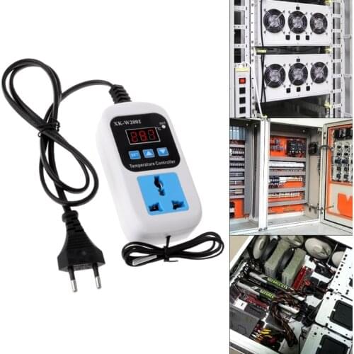 L21C Digital Thermostat -50~110C Temperature Controller Switch AC110-220V with Socket