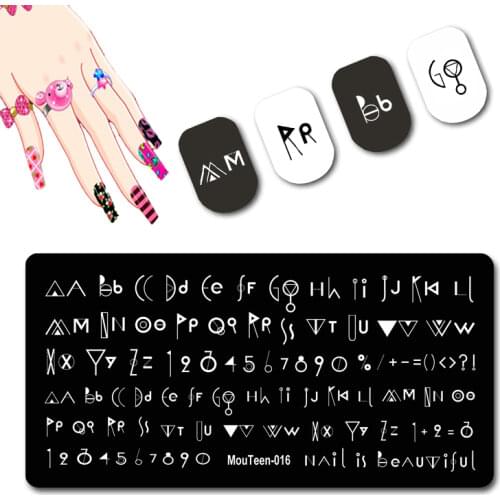 Leaping Note Nail Template Artistical Letter Printing Plate Young Girl Front Stamper Artistic Character Nails Stamping #016