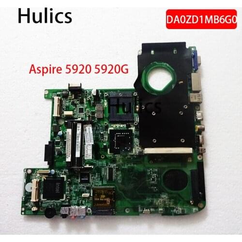 Hulics Original MBAGW06001 MBAGW06002 laptop Motherboard for Acer aspire 5920 5920G mainboard DA0ZD1MB6G0 main board