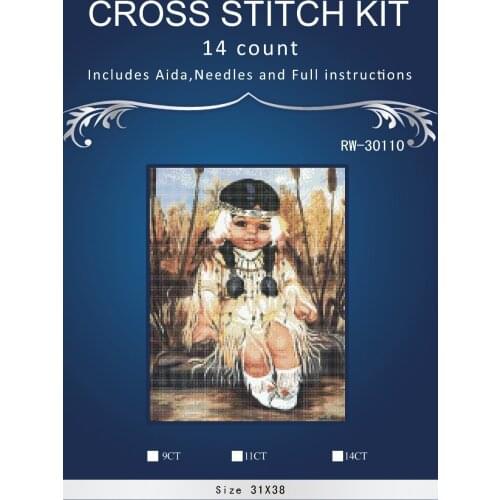 Top Quality Lovely Hot Sell Counted Cross Stitch Kit Old World Holiday Ornaments Similar DMC RW-30110 Angel girl