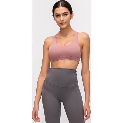 2021 new beautiful back ladies sports underwear women shockproof gathering fitness vest without steel ring yoga bra bra