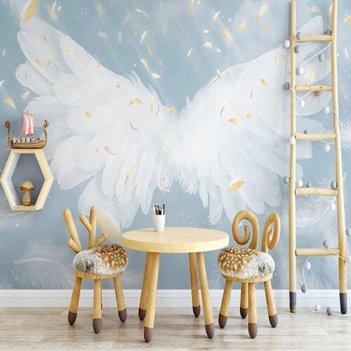 Beibehang Custom Angel wings wallpaper for childrens room decoration papel de parede 3d Mural Wallpaper wall papers home decor