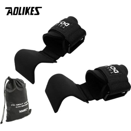 AOLIKES Weight Lifting-Hook Hand-Bar Wrist Straps Glove Weightlifting Strength Training Gym Fitness Hook Weight Lifting Gloves
