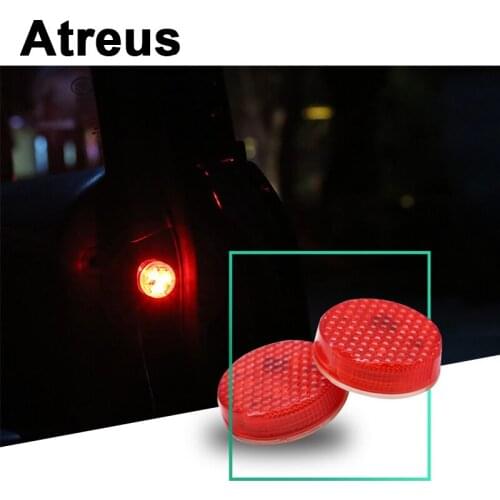 Atreus Car Door warning signal crash strobe lights LED sticker For Nissan qashqai Citroen c4 c5 c3 Chevrolet cruze aveo Peugeot