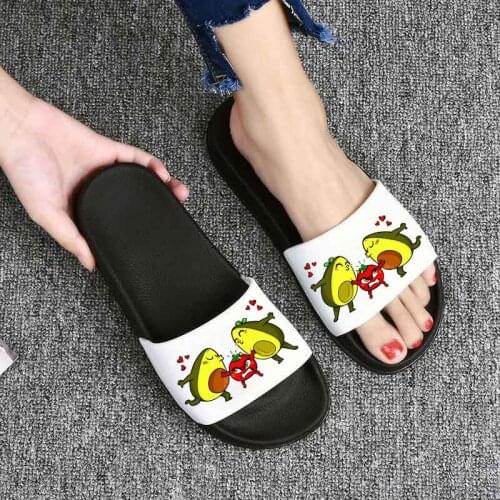 Slippers women 2020 Cartoon Fruits Avocado Women Summer Slippers Slide Sandals Beach Slides Flip Flops Home Couple Shoes