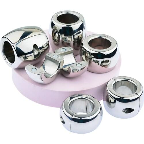 Heavy Duty Penis Lock Cock Ring Weight Metal Ball Stretcher Scrotum Delay Ejaculation BDSM Penis Bondage Ring Sex Toys for Men