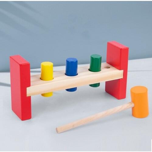 ChildrenS Puzzles, ChildrenS Piling Toys Smart Knocking Table Toys Shape And Color Cognitive Montessori ChildrenS Educatio