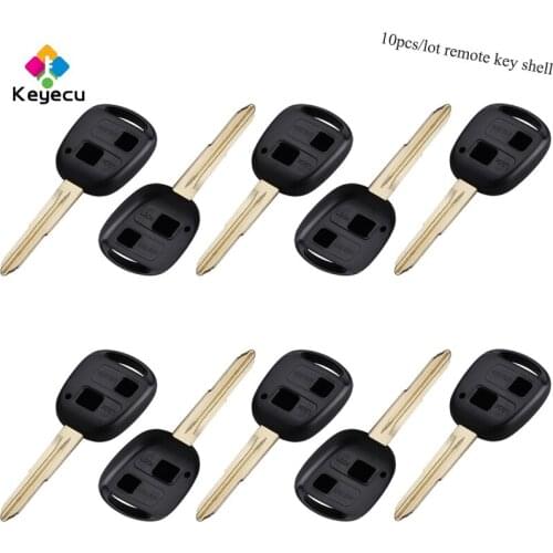 KEYECU 10PCS/Lot Replacement Remote Key Shell - 2 Buttons TOY41 Blade Without Buttons Pad - FOB for Toyota Yaris -Only Key Shell