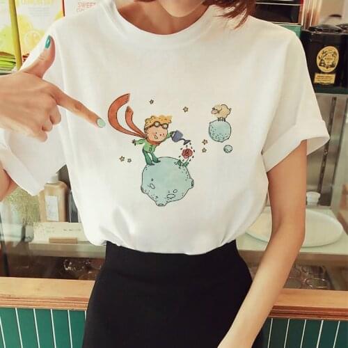 Hot Summer 2021 Womens T-Shirt Little Prince 90s Graphic Tees Vouge Shirts For Female O-Neck Short Sleeve tee shirt femme