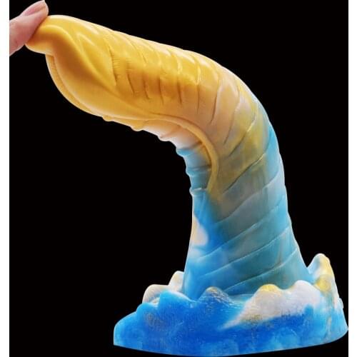 Liquid silicone Dildo 22CM Huge Penis Sex Toy for Women Realistic Dick Adult Anal Pussy Toy Soft Dildo with Powerful Suction Cup