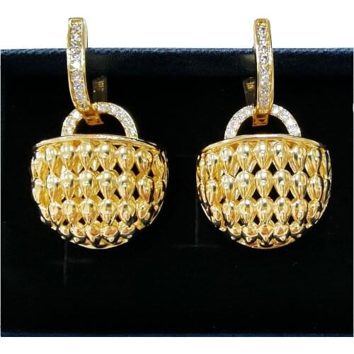 Gold Drop Earrings Long Cubic Zirconia Earrings For Women High Quality Jewelry Accessories For Girl Sexy
