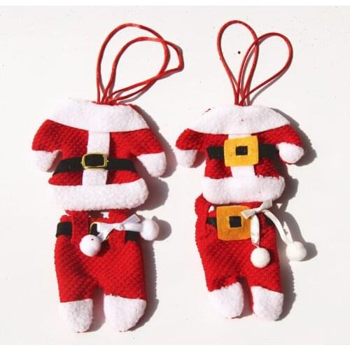 1Pc/2020 Hot Sale Christmas Cutlery Knife Holder Cutlery Set Christmas Clothes Pants Christmas Knife And Fork Bag Set