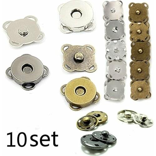 10 Set 14mm Magnetic Clasp Purse Snaps Closures Sewing Button Bag Press Studs