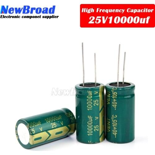 2PCS Aluminum electrolytic capacitor 10000UF 6.3V 10V 16V 25V 35V high frequency low resistance long life 10000UF Green-gold
