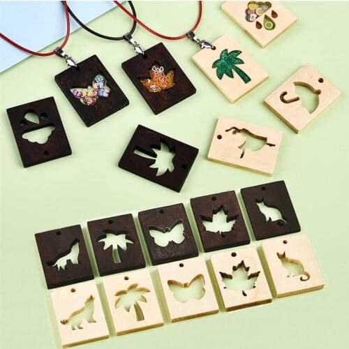 10pcs /set DIY Open Bezel Black Pendants Handmade UV Epoxy Pendant Necklace Key Chain for Jewelry Making Finding