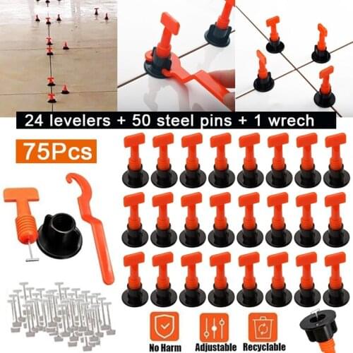 100/75/50Pcs Level Wedges Tile Spacer For Flooring Wall Tile Spacer Carrelage Tile Leveling System Leveler Locator Spacers Plier