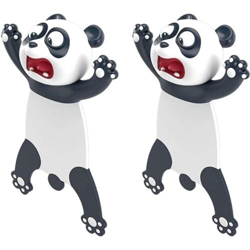 2 PCS 3D Cartoon Animal Bookmark Novelty Cute Funny Wacky Bookmark Book Friend Bookmark for Kids Students Stationery Black + Whi