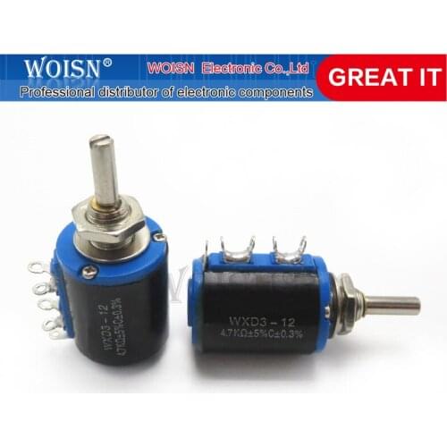 2PCS WXD3-12 1W 4K7 4.7K ohm WXD3-12-1W 5 ring multi-circle precision wire-wound potentiometer In Stock