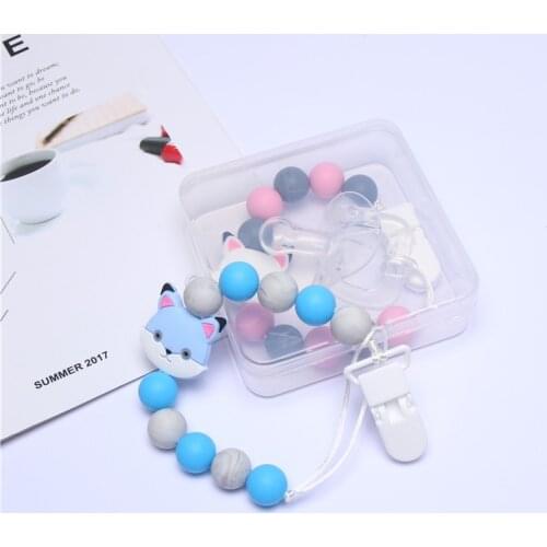 2Pcs Food Grade Silicone Pacifier Clip+1Pc Nipple+Dustproof Pacifier Storage Box New Baby Pacifier Chain Nipple Combination Set