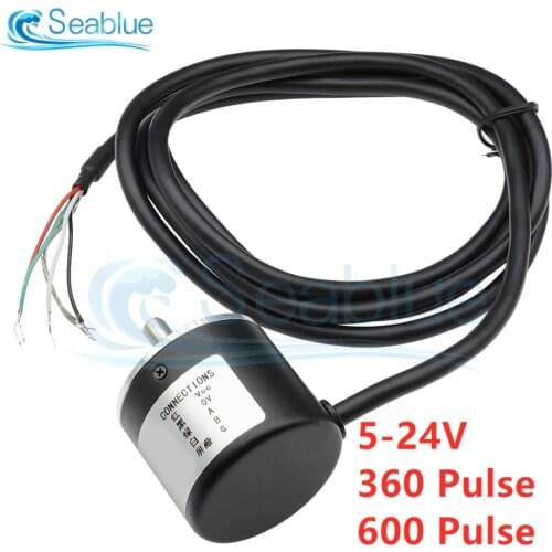 5-24V 360 Pulse 600 Pulse Incremental Optical Rotary Encoder AB Two-phase Pulse Encoder Cable Circuit NPN Open Collector Output