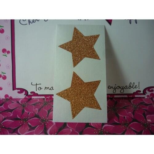 5cm Bronze Gold Glitter Star Stickers