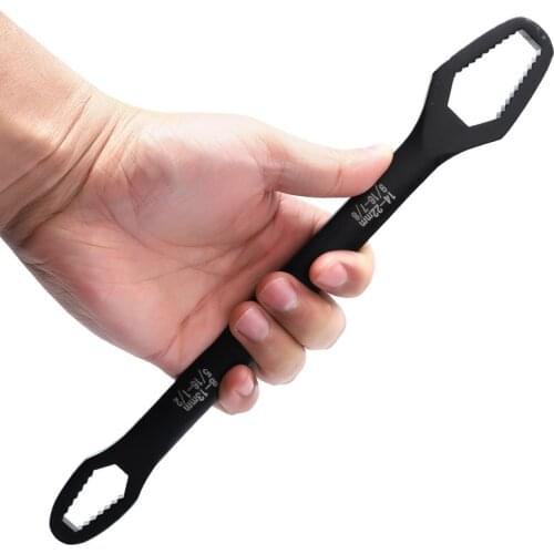 CR-V Forging Multi-function Double Ended Universal Spanner Handle Wrench Hand Tools Torque Gear Socket Nut Repair Tools 8-22mm