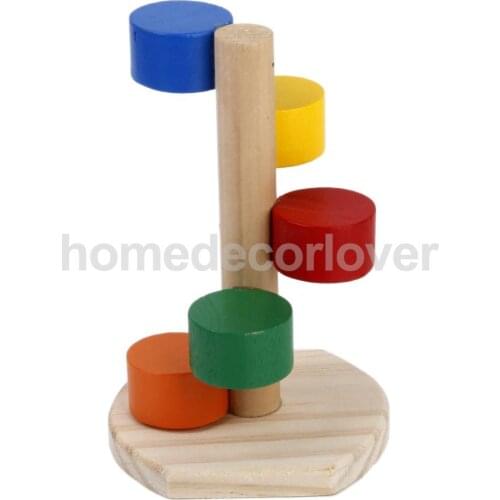 Natural Wood Colorful Scaling Step Ladder Platform Toy for Hamster Mouse Mat