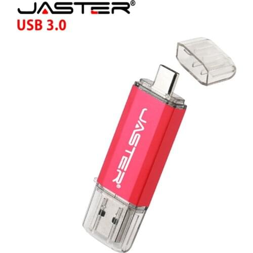 JASTER Type-C OTG USB 3.0 Flash Drive 64GB 32GB 16GB Pen Drive Smart Phone Memory Mini USB Stick Type - C 3.1 Dual Double Plug