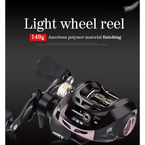 DEUKIO Summer Fishing Reel Lure Weight Only 149g Double-line Cup Gear Ratio 6.5:1 5KG Brake GB2000 L/R Hand Baitcasting Reel