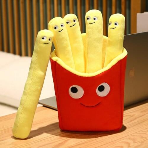 Creative French Fries Pillow Stuffed Snack Plush Toys Kids Fast Food Doll Birthday Gift Present Sofa Cushion Pillow Cute Gift
