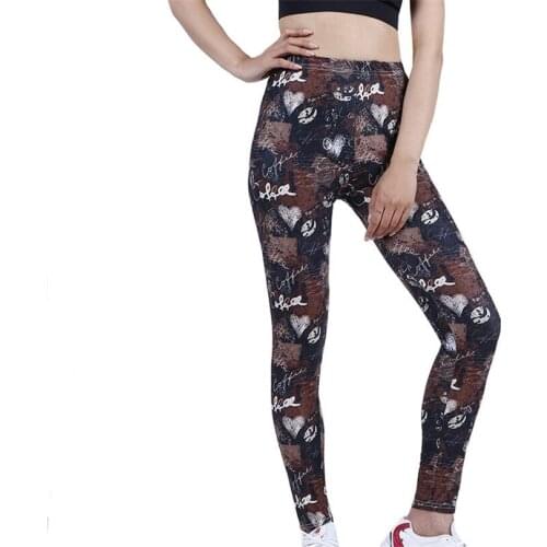 NDUCJSI Sexy Love Letter Printed Leggins New Fashion Women Leggings High Quality Slim Casual Sportwear Floral Elastic Leggins