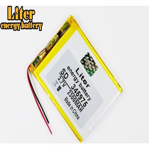 3 line 345975 3.7V 2300MAH Rechargeable li Polymer Battery For GPS DVR E-Book Tablet PC Power Bank Wexler Book E6005 356075