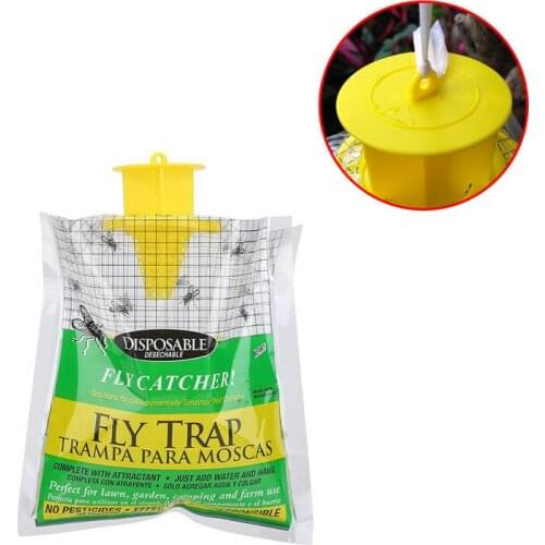Fly Trap Catcher Bug Mosquito Killer Moth Insect Killer Pest Control Products Disposable Plastic Hanging Bag Bait Dropshipping