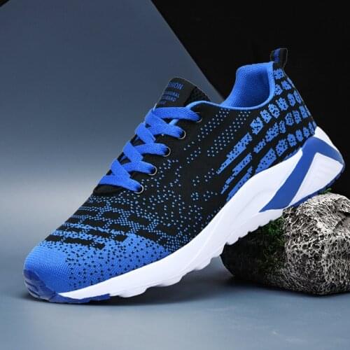 Men sneakers light casual shoes fashion summer breathable sports blue walking vulcanized elastic running shoes