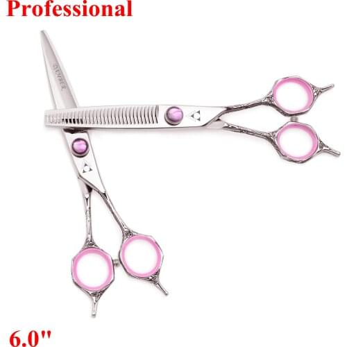 6.0 Hair Scissors Set Professional Hairdressing Scissors Hair Cutting Scissors 440c Hairdresser Thinning Salon Barber Tools 9018