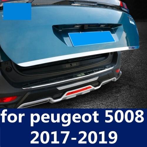 Trunk Rear Protector Trim Cover Rear Bumper Protector Sill Car Tail Door Trim car Accessories for peugeot 5008 2017-2019