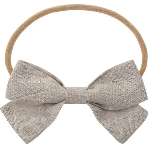 F3ME Newborn Baby Elastic Headband Sweet Linen Bow Knot Stretchy Hair Band Toddler Infant Kids Girls Decorative Hair Accessories