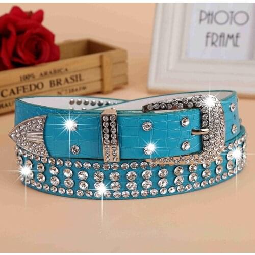 Women And Men Unisex Wide Buckle Belt Vintage Rhinestone Belts Strap Female Teenage Waistband Genuine Leather Belts For Jeans