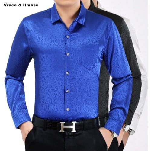 European style mercerized cotton wash and wear quality long sleeve shirt Spring 2017 New fashion casual leopard men shirt M-XXXL